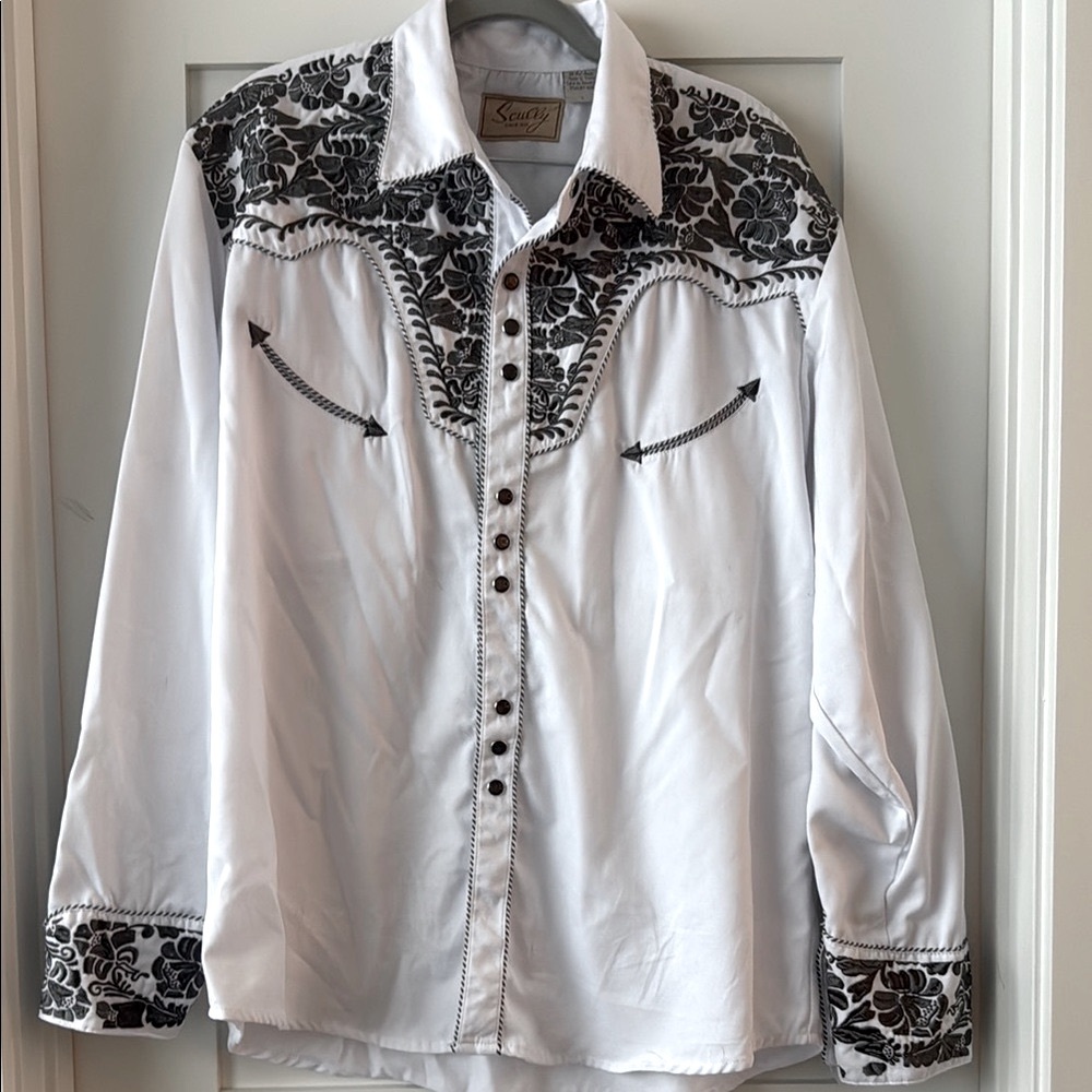 Scully Gunfighter Western Snap Front Shirt in Pewter